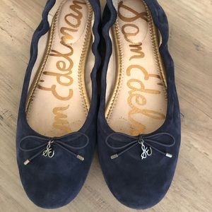 Sam Edelman 8.5 Navy Blue Suede Flats